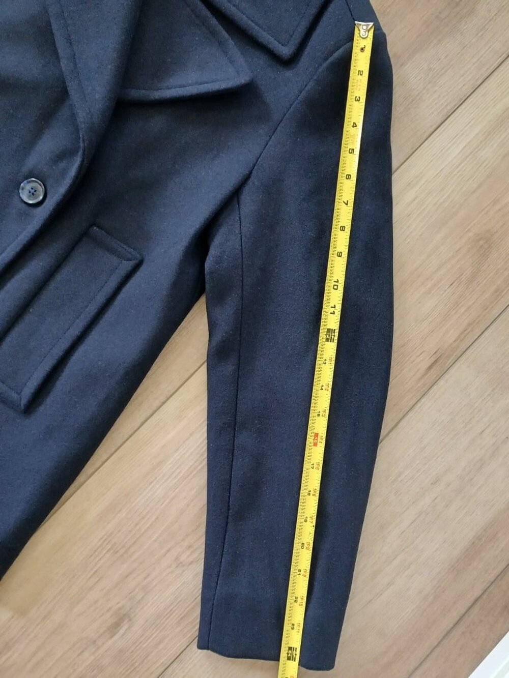Banana Republic Factory Wool-Blend Peacoat size M Navy - Picture 8 of 13